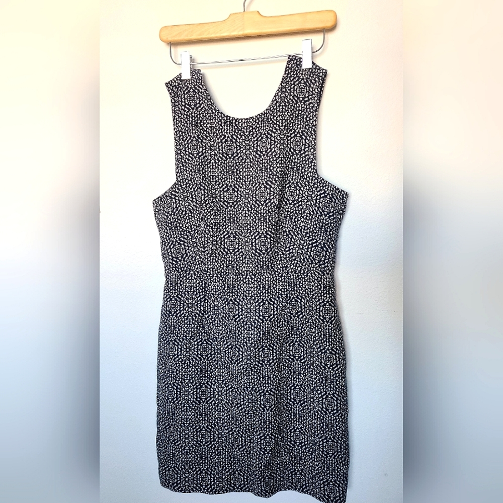 H&M Tweed Sleeveless Dress - Navy & White